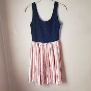 dELiA*s Rose Gold & Black Sleeveless Dress S NWT